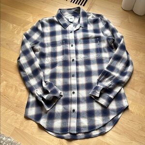 Vans Navy and White Plaid Shirt